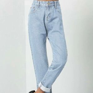 Snow Wash High-rise straight jeans